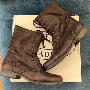 Steve Madden Troopa Ankle Combat Booties in Brown Leather 7